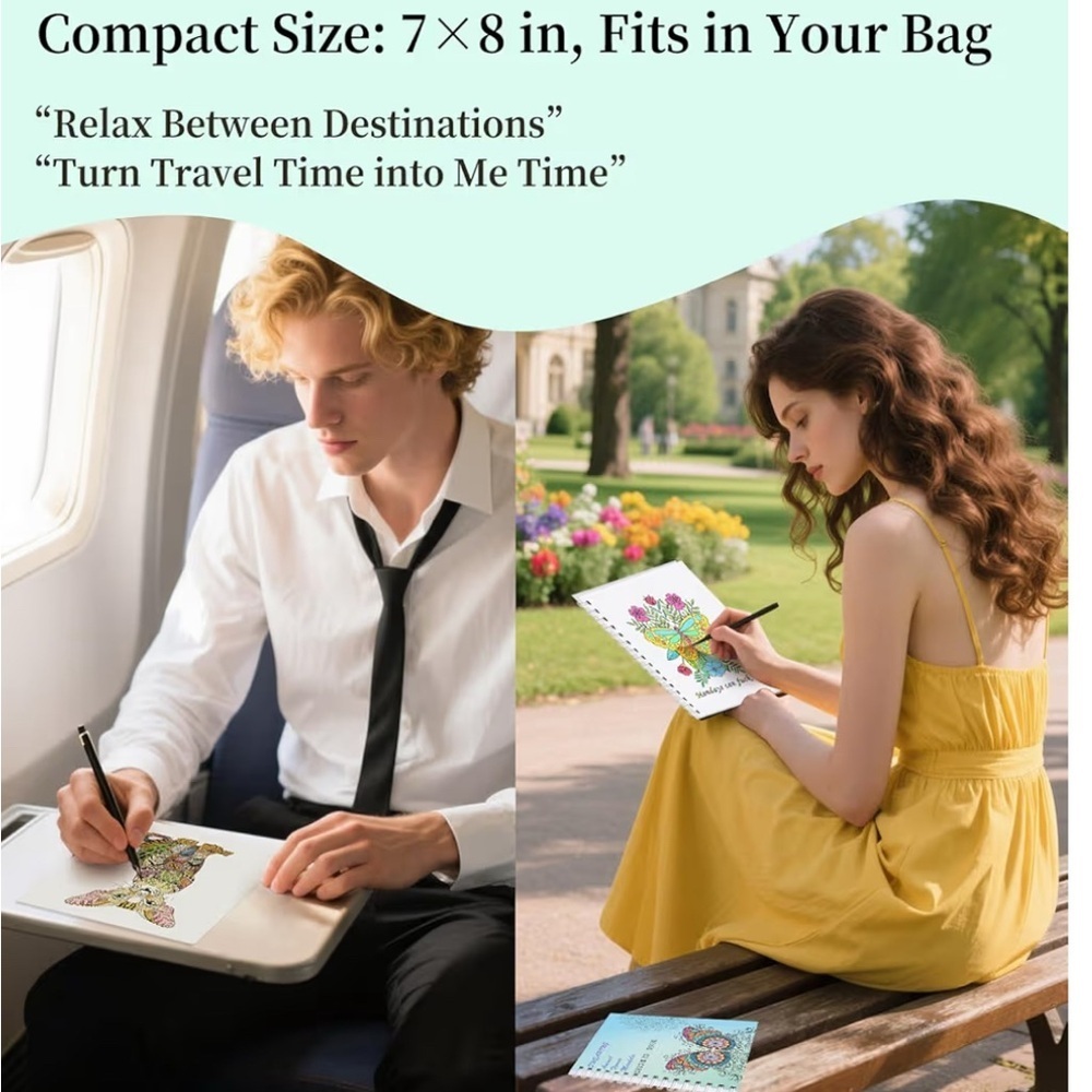 New- Coloring Book Set of 2 forWomen Relaxing Funny Coloring Books inspirational - Picture 4 of 6